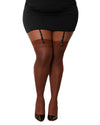 Dreamgirl Plus Sheer Thigh High Stockings with Back Seam