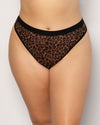 Sheer Mesh High Cut Thong - Designer Leopard