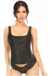 Top Drawer Black Satin Steel Boned Corset w/Straps - Love it Curvy