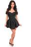 Top Drawer Steel Boned Black Brocade & Taffeta Corset Dress - Love it Curvy