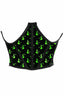 Lavish Black & Green Witches Satin Open Cup Waist Cincher - Love it Curvy