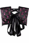 Lavish Black & Magenta Witches Satin Open Cup Waist Cincher - Love it Curvy