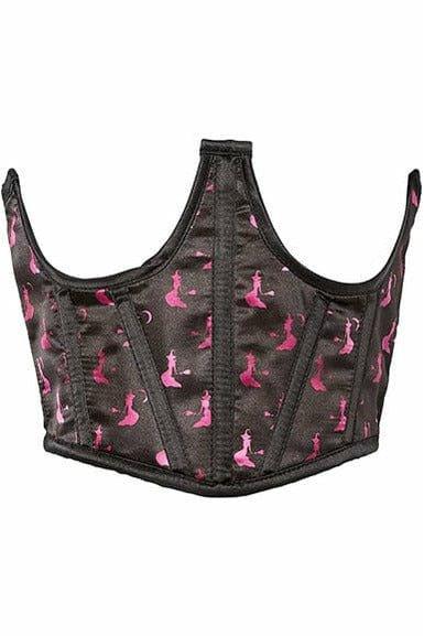 Lavish Black & Magenta Witches Satin Open Cup Waist Cincher - Love it Curvy
