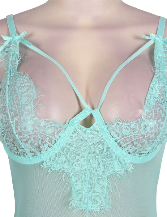 Love It Curvy: Queen size Eyelash Lace Teddy Lingerie - Love it Curvy