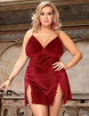 Love It Curvy: Velvet Floral Lace Babydoll Sexy Backless Noble Nightie - Love it Curvy