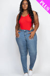 Plus High Ribbed Cut Legs Sleeveless Bodysuit - Love it Curvy