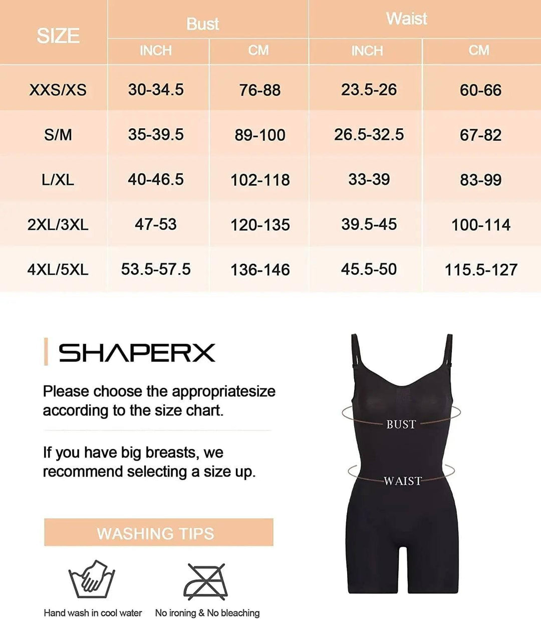 SHAPERX Seamless Full Body Tummy Control Bodysuit Shapewear - Love it Curvy