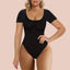 SHAPERX T-Shirt Square Neck Bodysuit Tummy Control Thong Shapewear - Love it Curvy