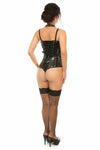 Top Drawer Steel Boned Black Patent PVC Vinyl Underbust Corset Top - Love it Curvy
