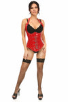 Top Drawer Steel Boned Red Patent PVC Vinyl Underbust Corset Top - Love it Curvy