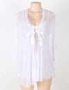 Plus size mesh lace babydoll lingerie set with matching thong