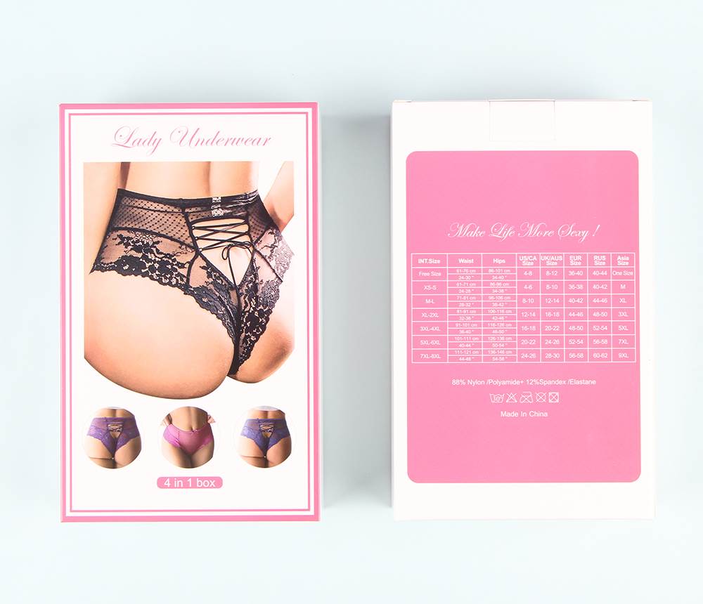 Sexy High Waist Lace Strappy Panty 4in1 Box | Love it Curvy