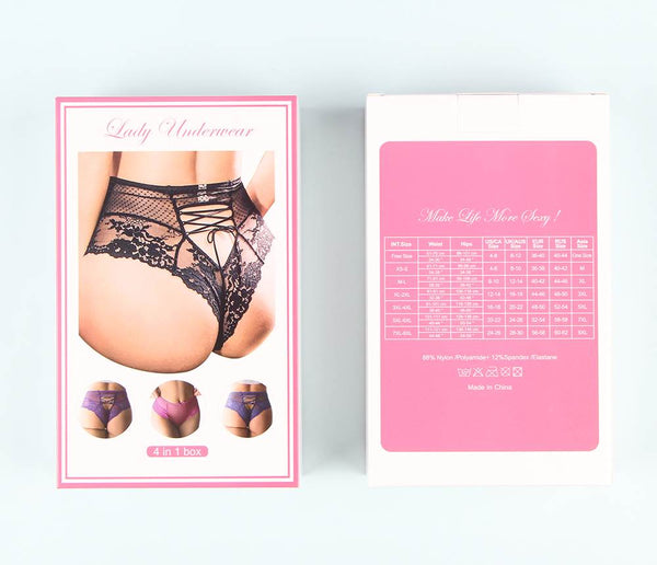 High-Waisted Strappy Lace Panties – 4-Pack | Love It Curvy