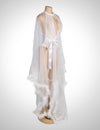 Plus Size White Faux Fur Robe & Teddy Lingerie Set in white-1 - Love It Curvy