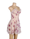 Plus size floral mesh babydoll lingerie set with ruffle details, image 10