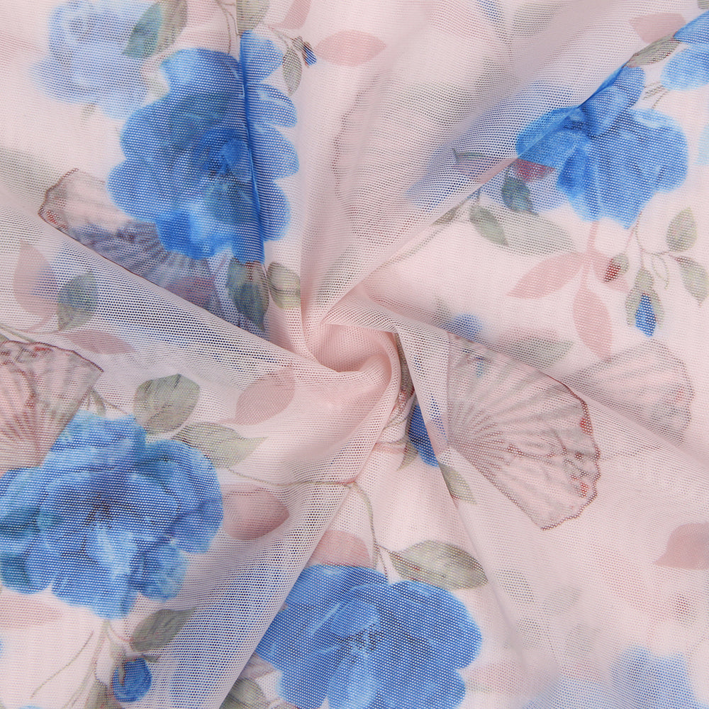 Blue Floral Transparent Sexy Babydoll with G string - Love it Curvy