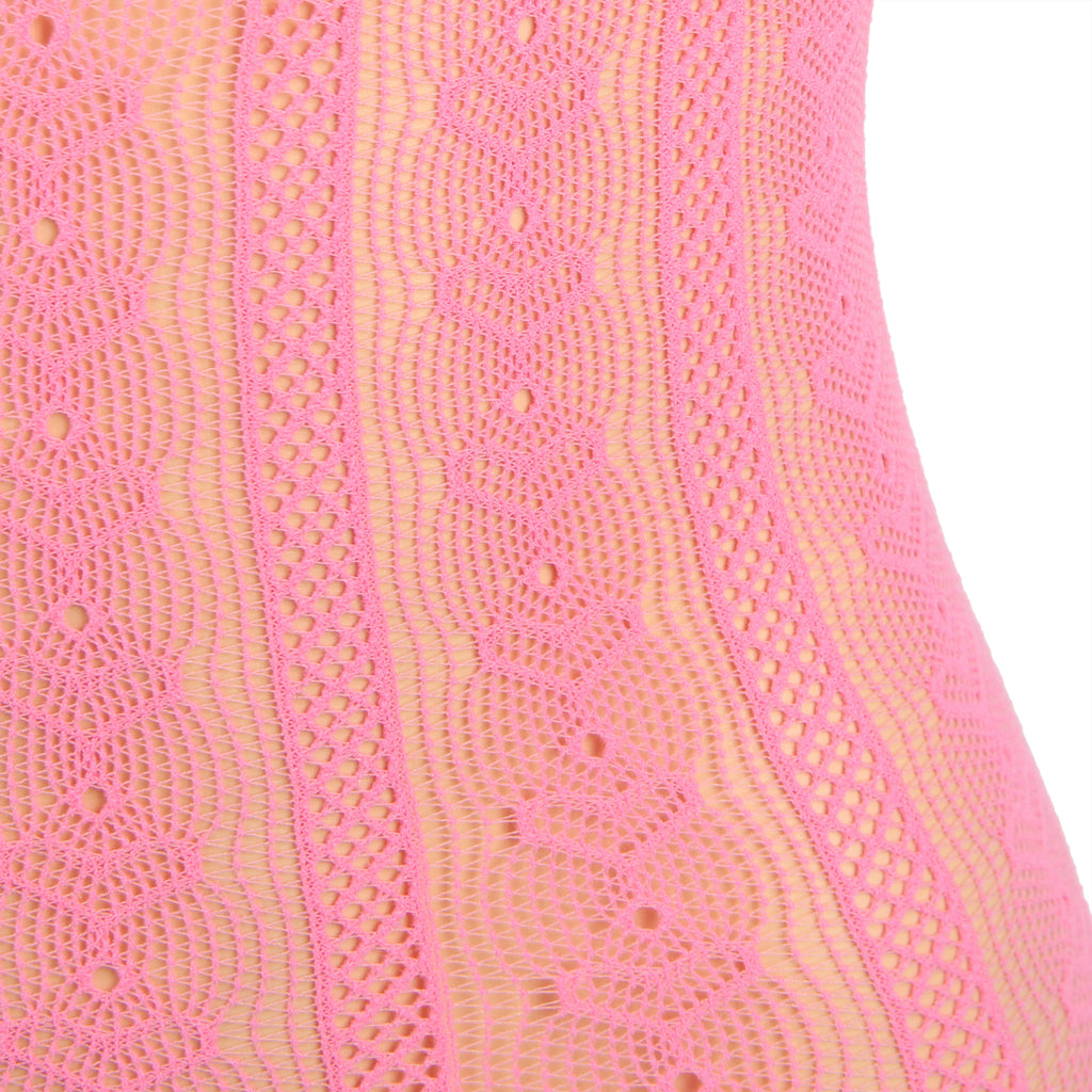 Plus Size Heart Mesh Bow Bodystocking Two-Piece Set - Love It Curvy
