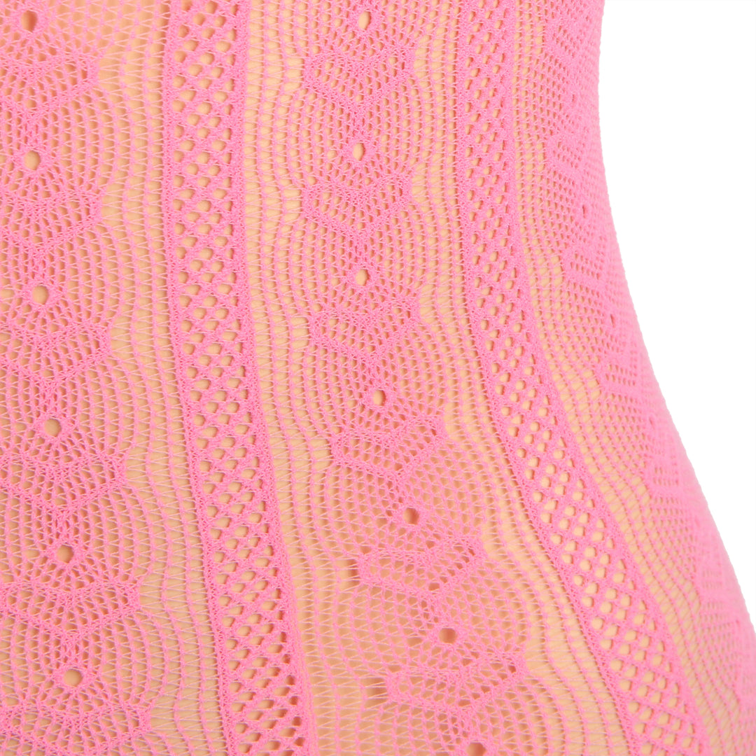 Plus Size Heart Mesh Bow Bodystocking Two-Piece Set - Love It Curvy