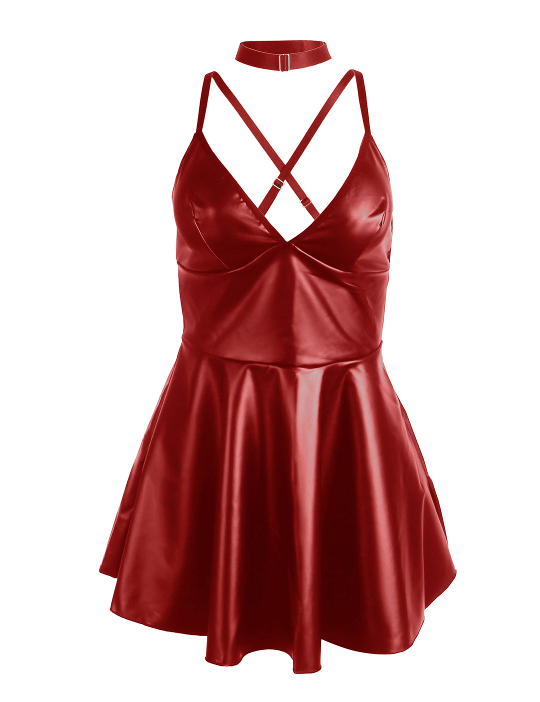 PU leather Suspender Sexy Nightdress - Love it Curvy