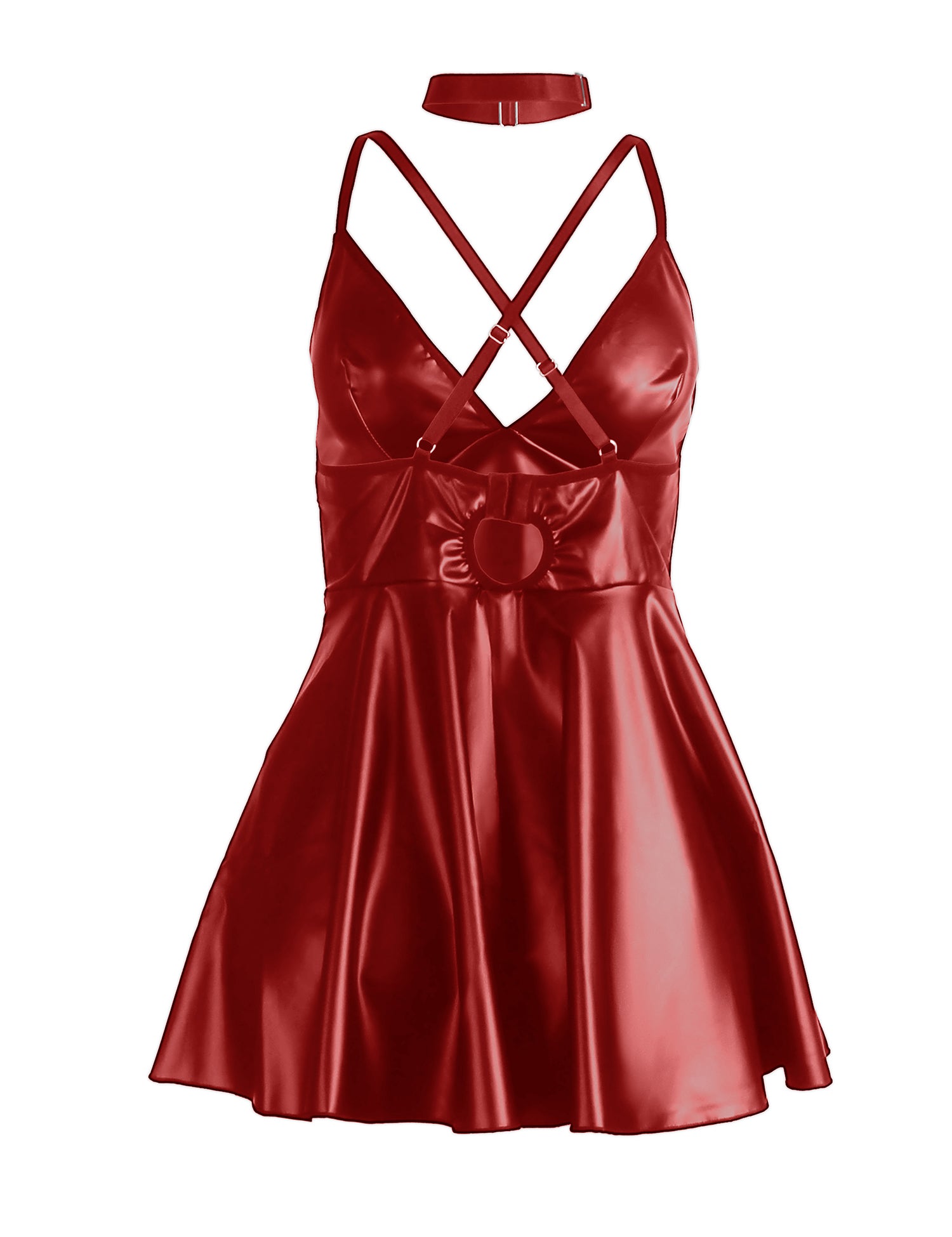 PU leather Suspender Sexy Nightdress