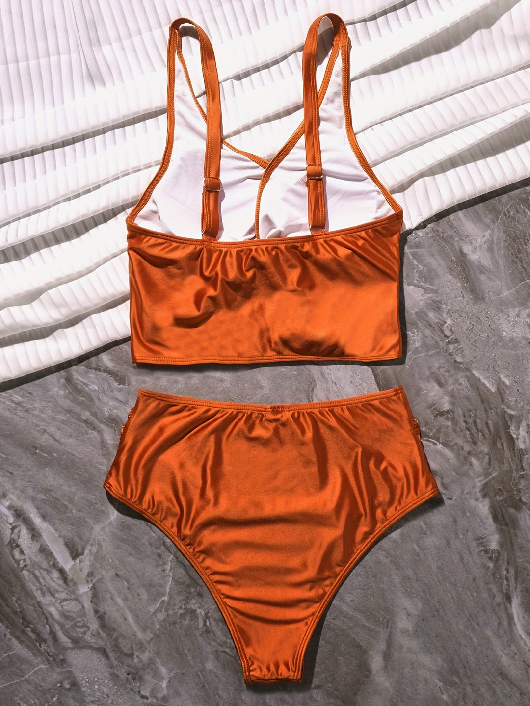 Twist Front High-Waist Tummy Control Bikini Set