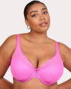 Sheer Mesh Plunge T-Shirt Bra - Fashion Colors | Love It Curvy