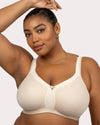 Curvy Couture Cotton Luxe Unlined Wireless Bra in Natural