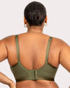 Curvy Couture Cotton Luxe Unlined Wireless Bra in Olive Night