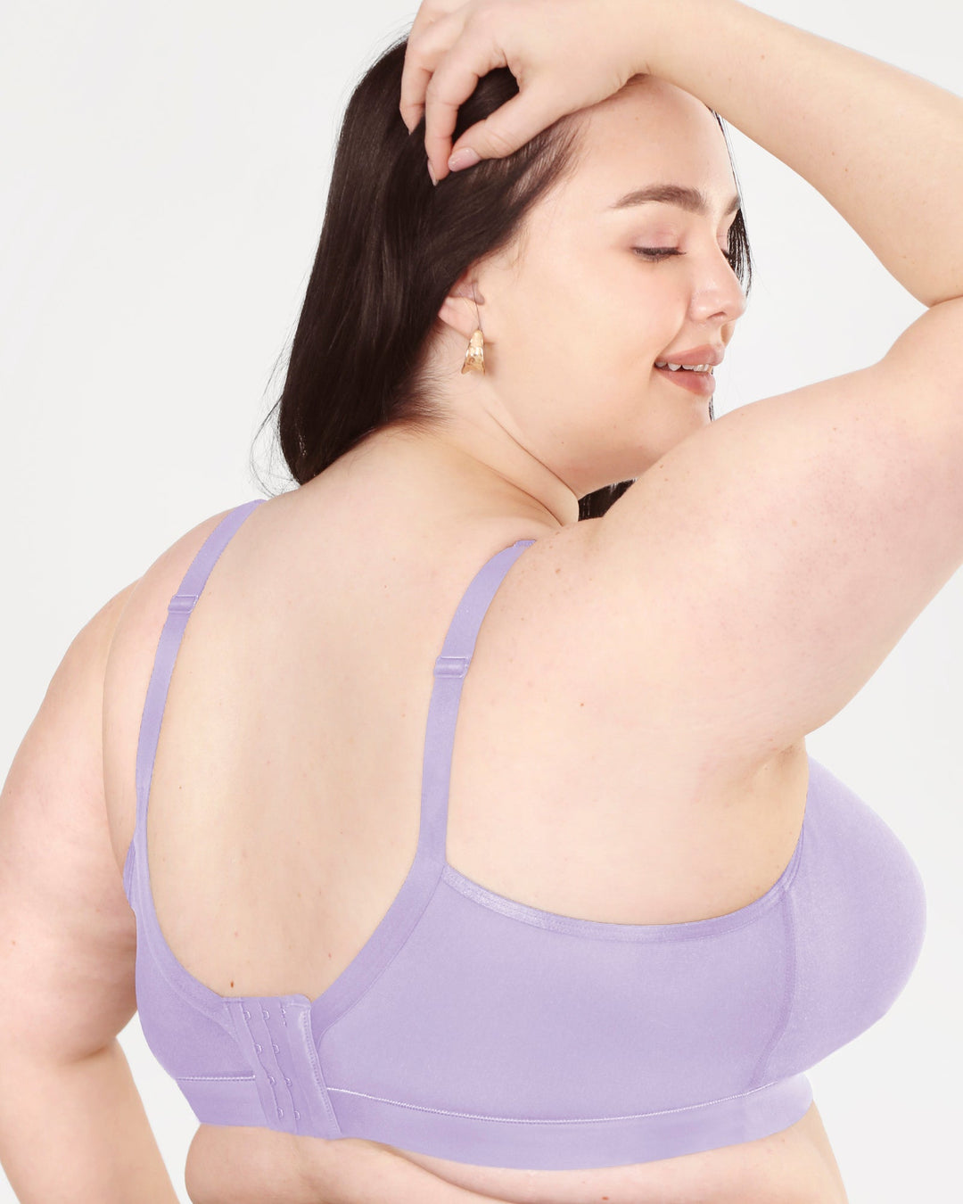 Curvy Couture Cotton Luxe Unlined Wireless Bra in Lavender Mist