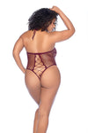 Vino Noir Floral Bodysuit Plus by Mapale at Love It Curvy