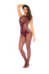 Vino Noir Floral Fishnet Bodystocking by Mapale at Love It Curvy