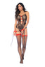 Noir and Rouge Floral Fishnet Bodysuit by Mapale at Love It Curvy