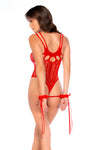 Fishnet Bodystocking with Rhinestone Detail with Cuffs by Mapale at Love It Curvy