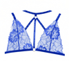 Margot Choker Bralette and Crotchless Panty Set in Blue, front view