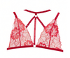 Margot Choker Bralette and Crotchless Panty Set in Red, front view