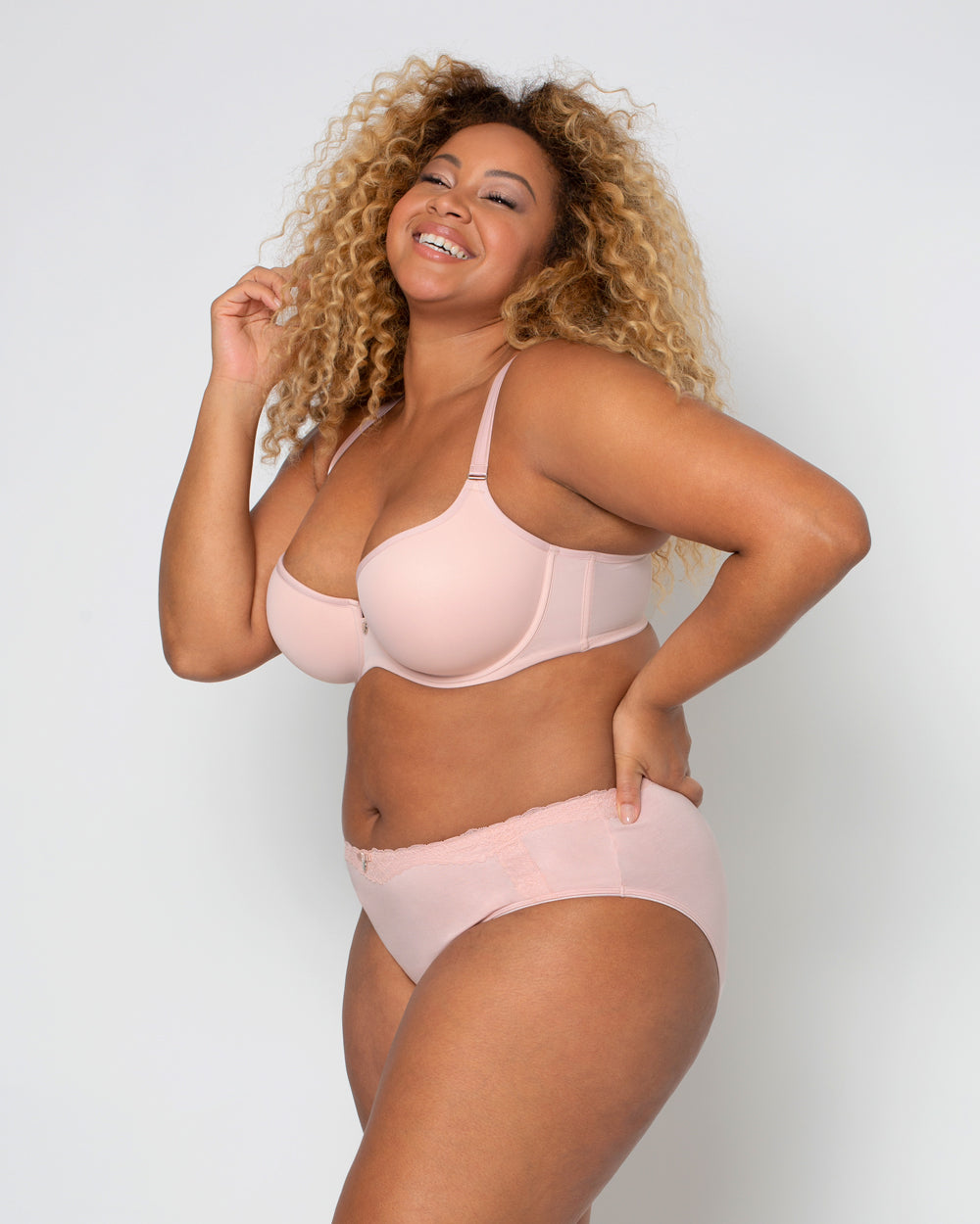 Curvy Couture Tulip Smooth T-Shirt Bra in Blushing Rose