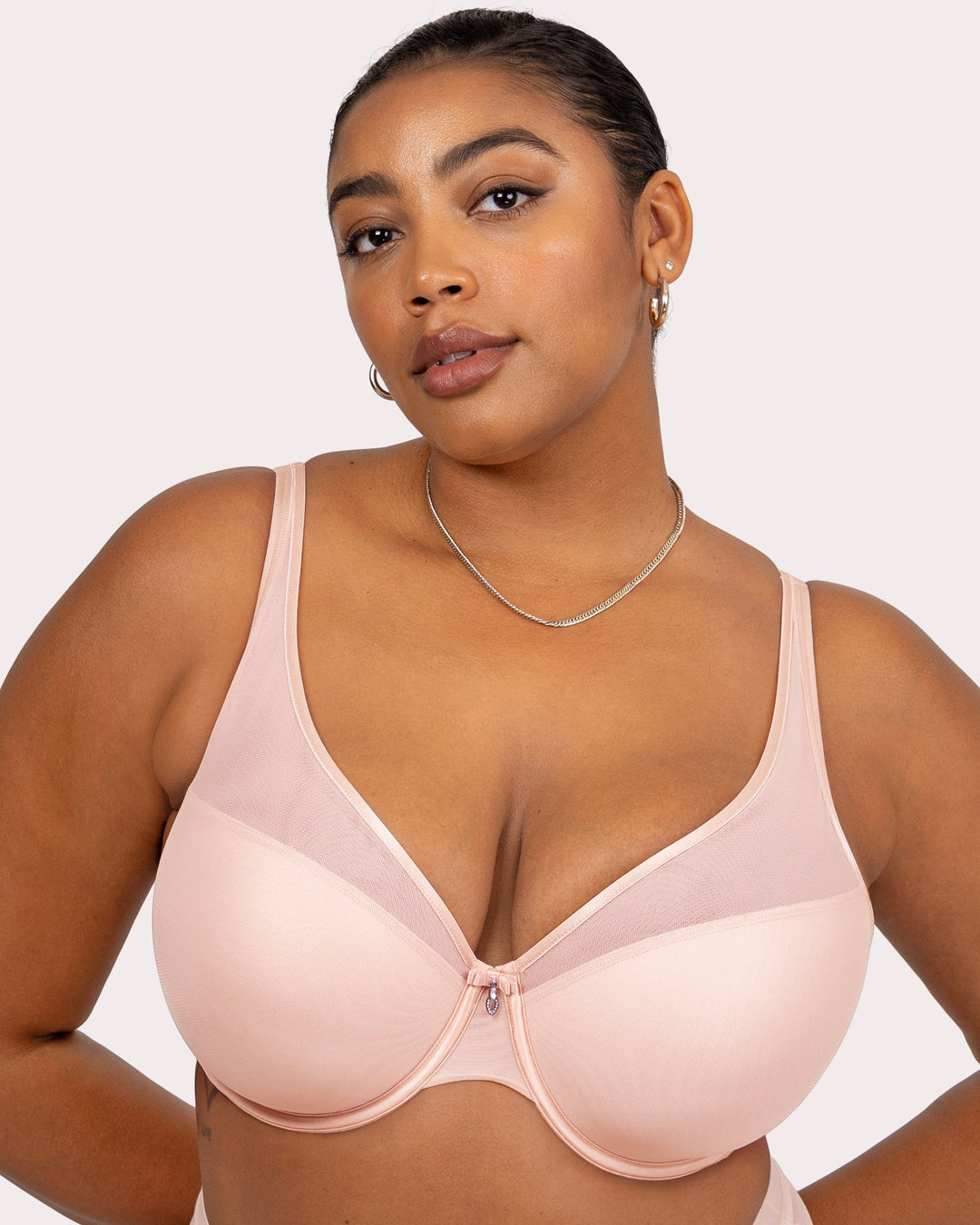 Sheer Mesh Plunge T-Shirt Bra - Fashion Colors | Love It Curvy