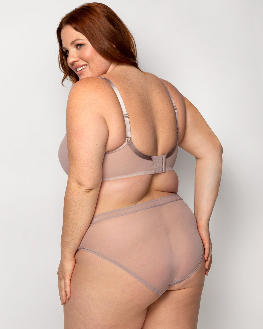 Sheer Mesh Plunge T-Shirt Bra - Core Neutrals | Love It Curvy