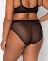 Sheer Mesh High Cut Brief - Black Hue