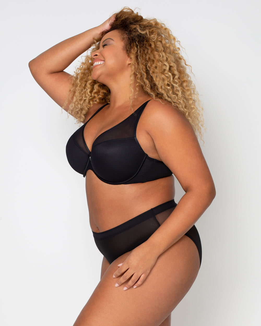 Sheer Mesh Plunge T-Shirt Bra - Core Neutrals | Love It Curvy