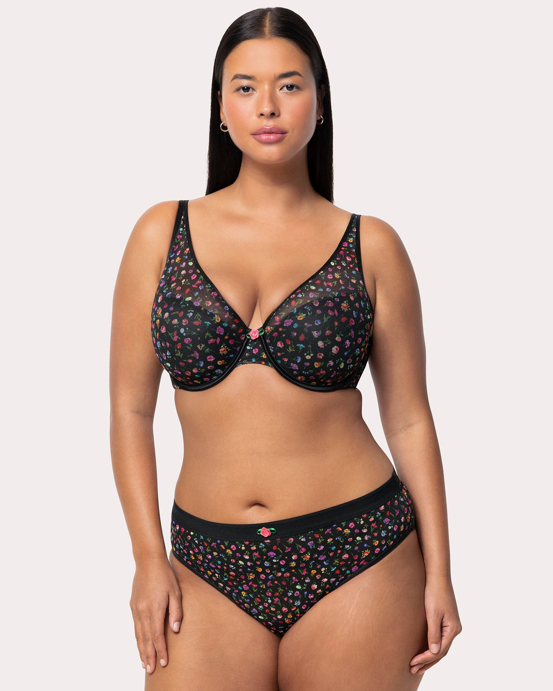 Sheer Mesh Plunge T-Shirt Bra - Core Neutrals | Love It Curvy