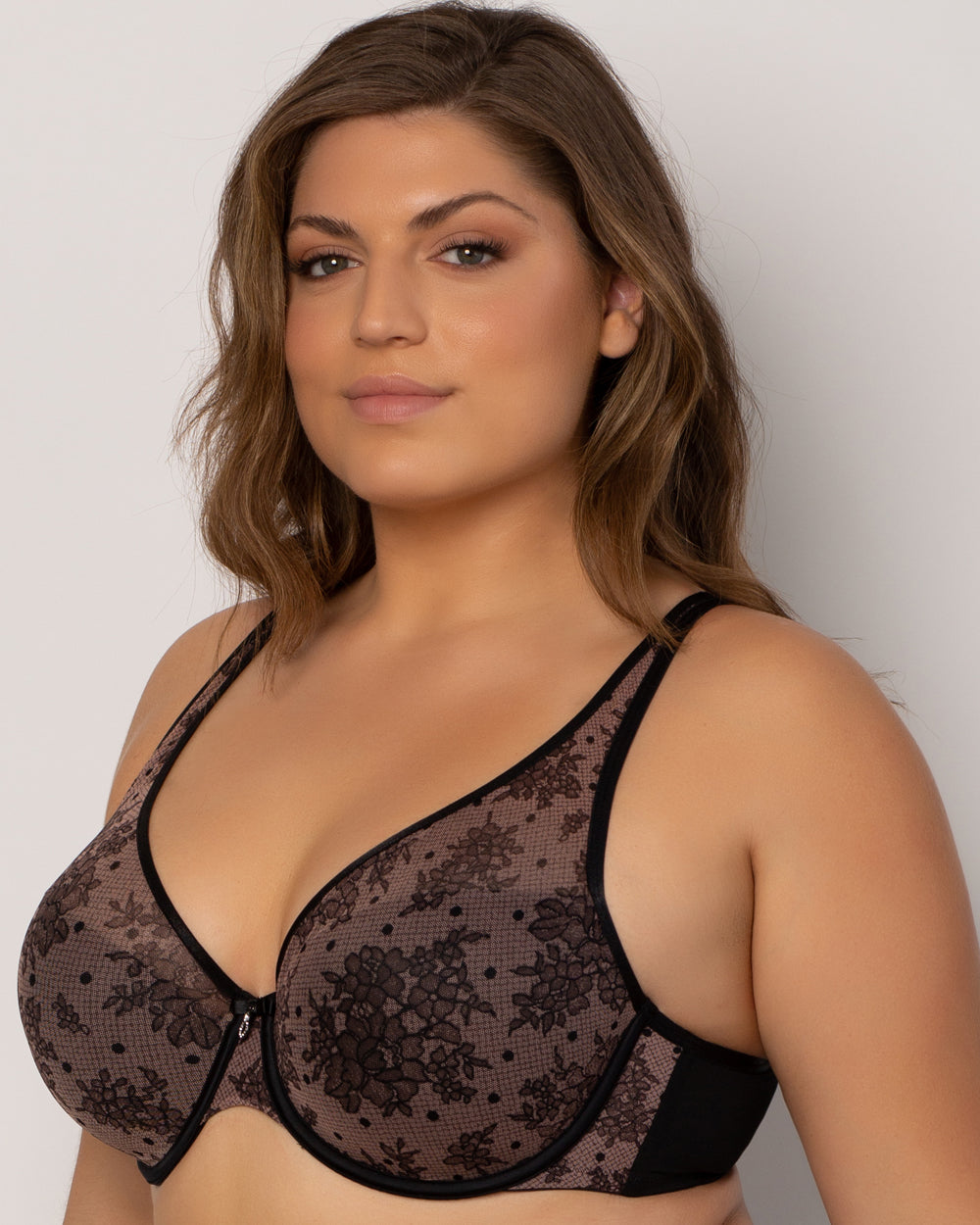 Sheer Mesh Plunge T-Shirt Bra - Core Neutrals | Love It Curvy