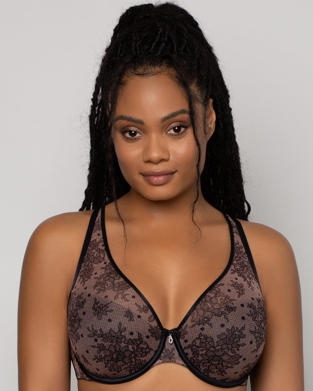 Sheer Mesh Plunge T-Shirt Bra - Core Neutrals | Love It Curvy