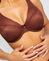 Sheer Mesh Plunge T-Shirt Bra - Core Neutrals | Love It Curvy