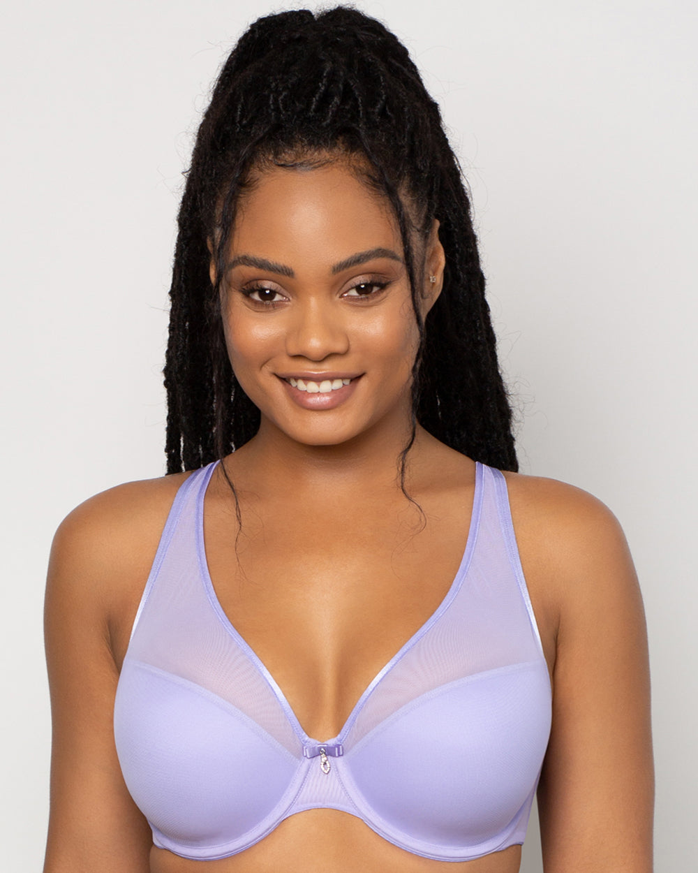 Sheer Mesh Plunge T-Shirt Bra - Fashion Colors | Love It Curvy