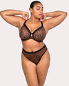 Curvy Couture Sheer Mesh Full Coverage Unlined Underwire Bra in Designer Leopard