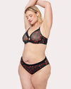 Curvy Couture Sheer Mesh Full Coverage Unlined Underwire Bra in Cherry Pop