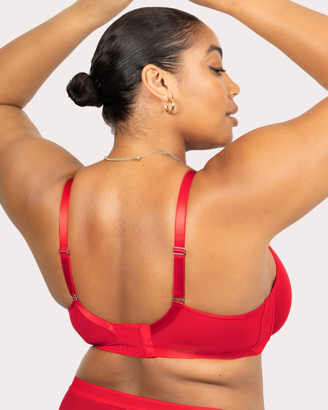 Curvy Couture Sheer Mesh Full Coverage Unlined Underwire Bra in Diva Red