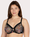 Curvy Couture Sheer Mesh Full Coverage Unlined Underwire Bra in Still Life Floral