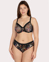 Curvy Couture Sheer Mesh Full Coverage Unlined Underwire Bra in Still Life Floral